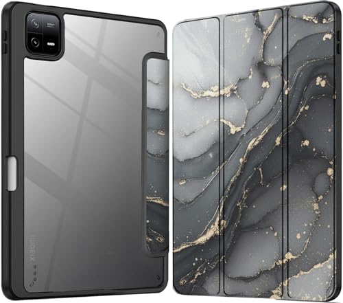 Image of Robustrion Cover for Xiaomi Pad 8 /8 Pro / 7 /7 Pro Cover Case 11.2 inch, Hybrid Flip Cover with [Transparent Back] and [Pencil Holder] for Xiaomi Mi Pad 7 /8 Cover [Auto Sleep Wake] - Ocean Black
