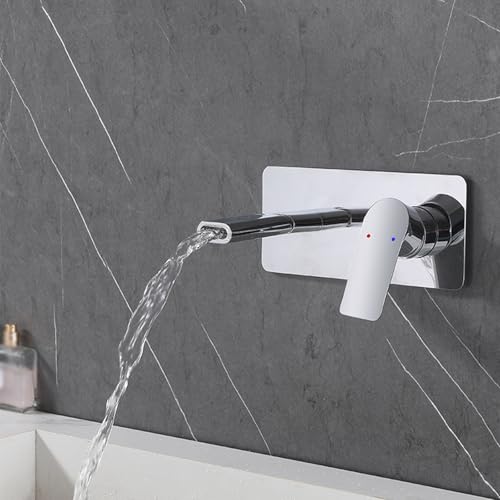 Robinet cascade mural eau chaude et froide avec commande laiton à 2 trous - 6