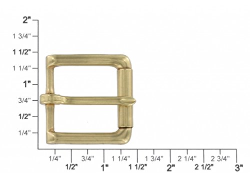 B6231 1" Natural Brass, Roller Heel Bar Buckle, Solid Brass-Ll #TOP4