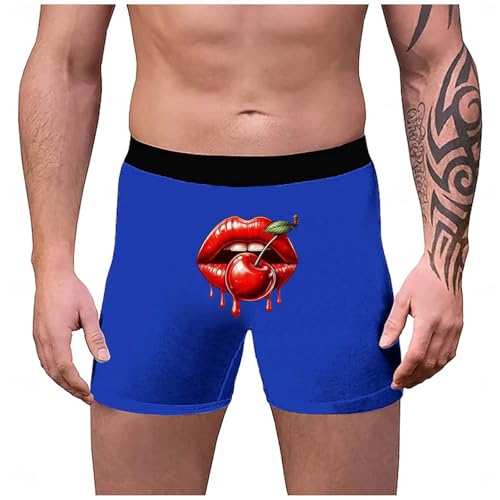 Hombres Comercio Exterior 3D Lip Print Transpirable Personalidad Moda, azul, M