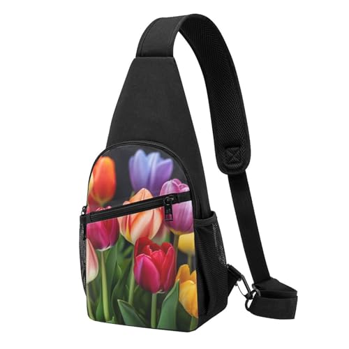Sac à bandoulière fleurs colorées pour la randonnée et le voyage