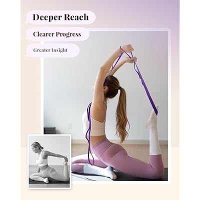 Trideer Stretching Strap with Loops & Leg Lifter, Non-Elastic PT-Style Physical Therapy Strap for Knee Replacement Rehab, Hamstring, Calf & Back Stretcher Mobility, Hip, Shoulder & Yoga