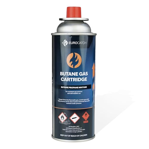 EUROCATCH Gaskartusche - 16 Stück - Butangas - Gasflaschen - Gasdosen - Butan Gaskanister - Nachfüllen - 227g