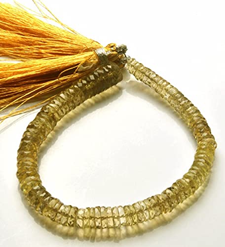 Quartz citron véritable perles micro-facettées éclat joaillerie