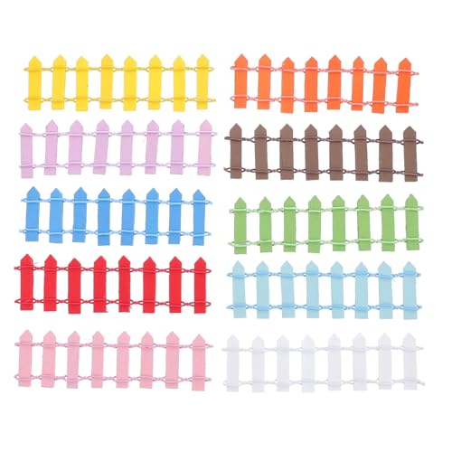 TOBBOMEY Miniaturzaun Holz 10 Stück Weiß Micro Landschaft Zaun Gartendeko Blumentopf Dekoration Für Minigarten Feengarten