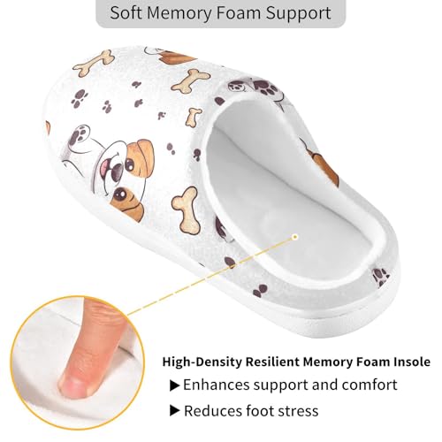 JUNZAN Cute Cartoon Dogs Women Cotton Slippers Comfortable Memory Foam Travel Slippers for Spa Birthday Presents 6-72