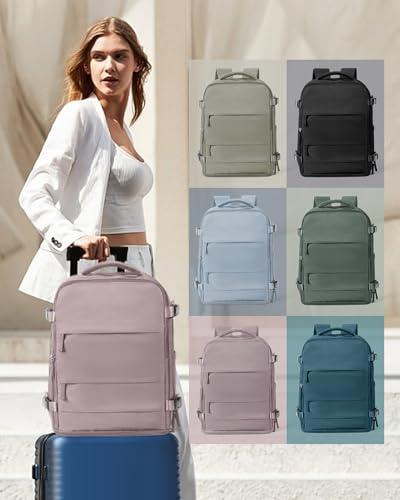 Image of coowoz Large Travel Backpack Carry On for Women Man Waterproof Gym Backpacks with Laptop Compartment Mochila de Viaje Teacher Personal Item Backpack Rucksack Airplane Accessories Must Haves Lotus Pink