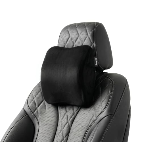 Image of Lifelong Car Neck Pillow for Driving | 100% Memory Foam Headrest Cushion, Cervical Neck Pain Relief | Ergonomic Support, Adjustable Strap, Breathable Washable Cover & Universal Car Fit (LLNR01)