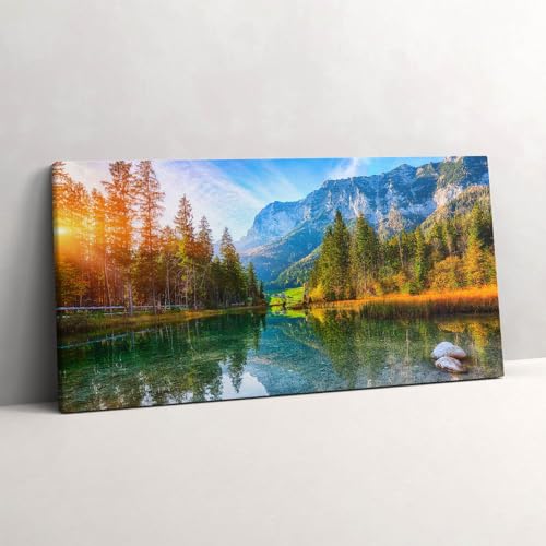 Peinture sur toile art mural de montagne pour salon design Wallfluent 100x50