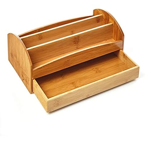 Organizador de escritorio bambú con cajón Cover