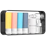 12 Pcs Travel Bottles for Toiletries, Travel Size Containers with Cream Jars, Airplane Travel Essentials Leak Proof Silicone Squeezable Travel Accessories for Shampoo Conditioner Lotion Cream