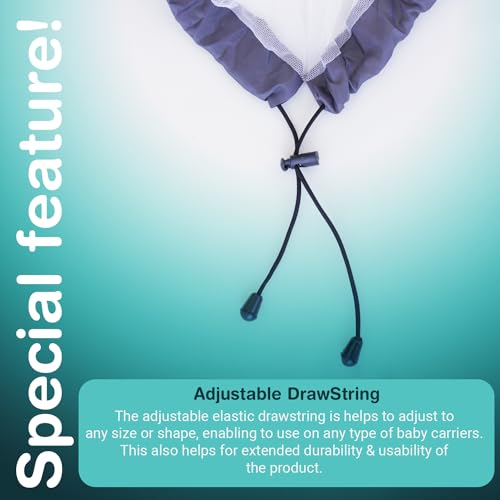 Image of SafeMyles Stroller Mosquito Net for Babies, Carriers, Car Seats, and Cradles - 29 x 21 inches, White (1 Pack). Includes a Free Jute Linen Carry Pouch.