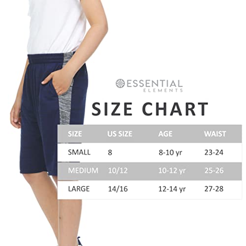 Essential Elements 5 Pack: Boys Youth Athletic Active Sports Gym Basketball Shorts With Pockets (10/12, Set C) #TOP5