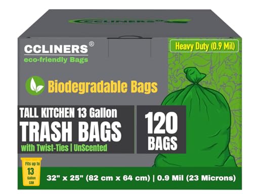 Biodegradable 13 Gallon Kitchen Trash Bags (120 count)