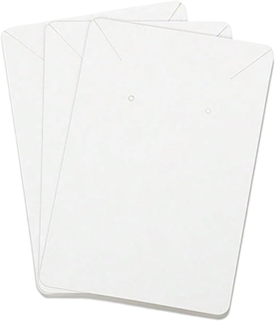 Jewelry Making Supplies 300pcs Earring Display Card Earring Card Holder Blank Kraft Paper Tags Ear Studs Long Drop Card(White)