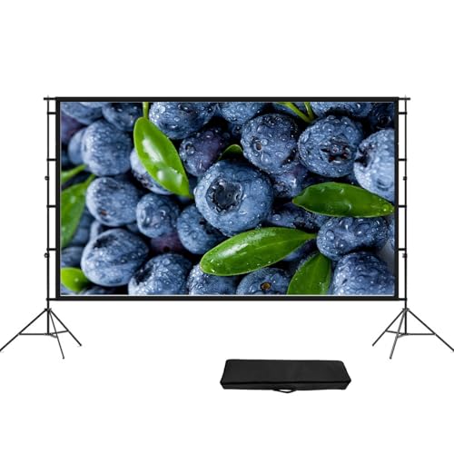 Écran de projection extérieur de 120 pouces avec support, 16:9 4K HD portable, pliable, anti-pli pour soirée cinéma, home cinéma