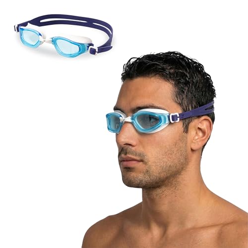 Image of AquaElite High Clarity Swimming Goggles for Men & Women | Lab tested by Experts | Dual Anti Fog Tech with UV Protection 400 | Polycarbonate Lens with Adjustable Silicone Strap - Blue