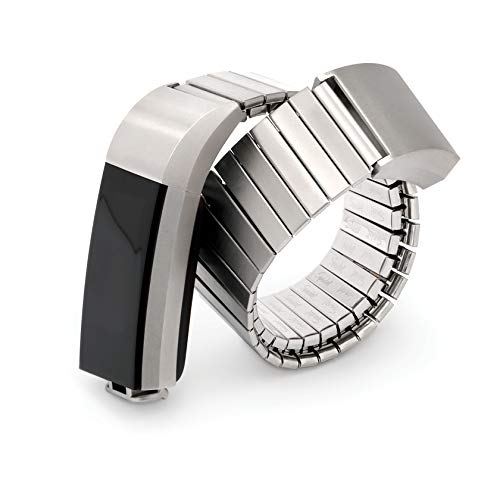 Twist-O-Flex Metal Expansion Brushed Stainless Steel Stretch Band Replacement for The Fitbit Charge