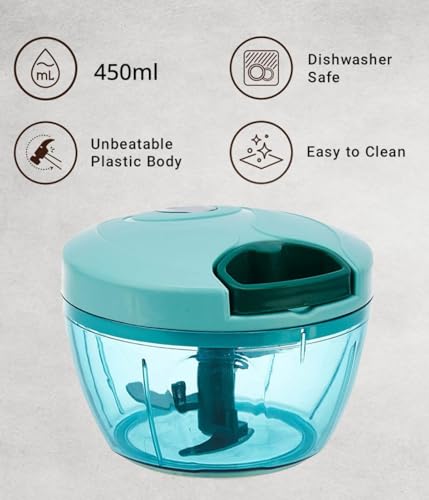 Image of Compact Manual Handy Chopper - 450 ml, Green