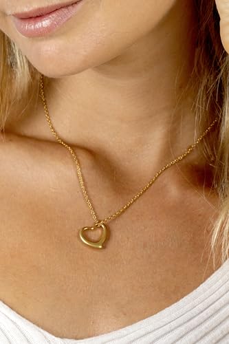 Altitude Boutique Open Heart Necklace for Women Floating Heart Necklace Hypoallergenic Simple Heart Necklace I Love You Necklace (Gold, Rose Gold, Silver)4
