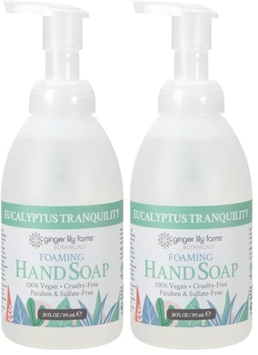 Image of Ginger Lily Farms Botanicals All-Purpose Foaming Hand Soap Refill, 100% Vegan & Cruelty-Free, Eucalyptus Tranquility Scent, 20 Fl Oz (Pack of 2)