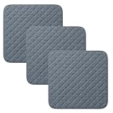 Waschbare Inkontinenz Sitzauflage 3 Stück 50x50cm Hoch Saugfähig Wiederverwendbare Wasserdichtes Sitzkissen Hautfreundlich Inkontinenz Sitzauflage für Altenpflege Baby Rollstuhl Auto Sofa (Dunkelgrau)