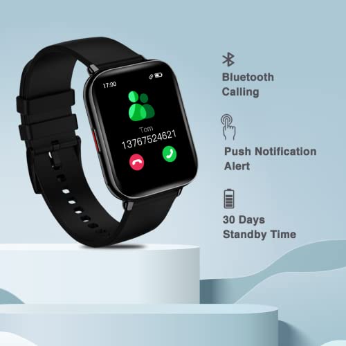 Image of MUSTARD CZAR Smart Watch with 1.81 inch Curved Display with 3D Dynamic dial, Bluetooth Calling, Water Proof IP68, 10 Built-in &100+ Sports Mode, 150+ Watch Faces, Dedicated Spo2 & Female Care (Black)