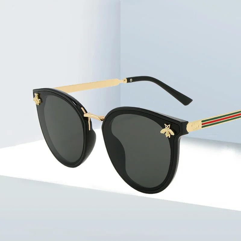 Bride Swimsuit Women Little Bee Decoration Sunglasses Vintage Women's Oval Sun Glasses Summer Leisure Eyewear Uv4002