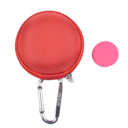 Case Star 3 in 1 Red Earphone Handsfree Hard EVA Case Plus Round Earphone Organizer and Silver Carabiner With Case Star Cost-free Cell Phone Bag