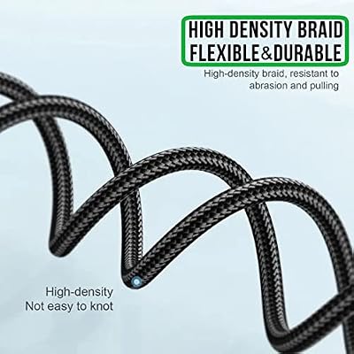 USB C to USB C Fast Charging Cable 6FT PD 60W with USB A Adapter 180 Rotating Nylon Braided Type-C Charger Cord, Fast Charge & Data Transfer, Compatible with iPhone 17/16/15, MacBook, iPad (6.6FT)
