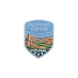 LEMILLE Palo Duro Canyon State Park Patch, 3" Travel Patch Sew On or Iron On for Clothes, Jeans, Backpacks, Hats, Texas Canyon Embroidered Patch, Aesthetic Patch for Travelers and Adventure Lovers