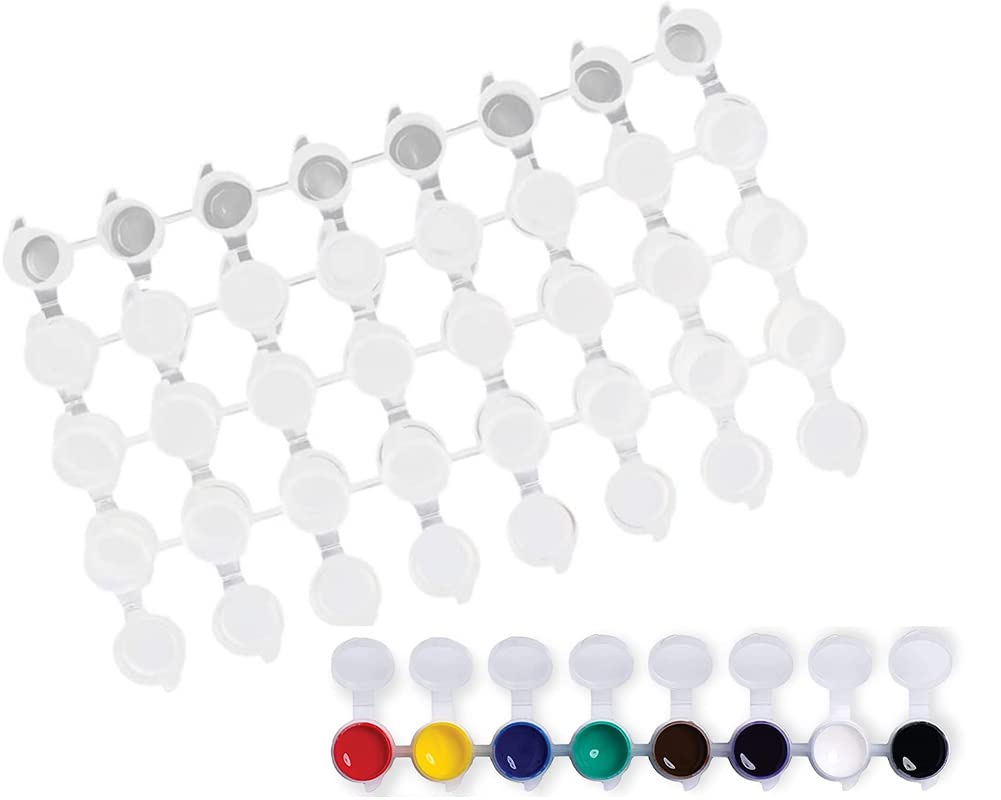 SYOSI Empty Paint Strips Paint Cup Pots Clear Storage Containers Painting Arts Crafts Supplies for Classrooms Schools Paintings Mini Can Summer Camps 8 Cups 20pcs 3ml Strips