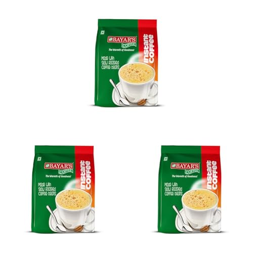 Image of Bayar's Coffee Instant Coffee Powder 200g | Authentic Blend with 70% Coffee & 30% Chicory | Freshly Slow Roasted for Rich Aroma & Taste (Pack of 3)