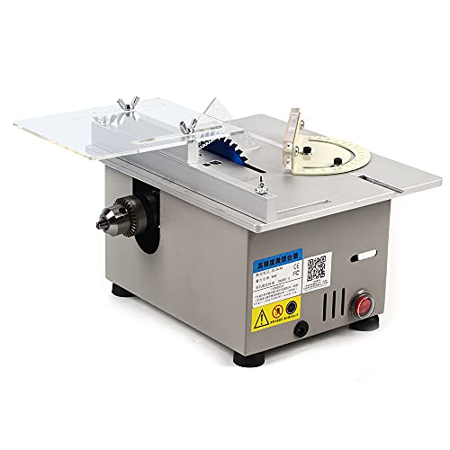 CLEADONG Mini sierra circular de mesa, 96 W, sierra circular de mesa, portátil, de precisión, hoja de sierra de 1,5 a 10 mm, altura ajustable para manualidades, bricolaje, madera hecha a mano