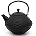 Bredemeijer Azjatycki żeliwny dzbanek do herbaty 1,0 l z filtrem do herbaty - emaliowany czarny dzbanek żeliwny