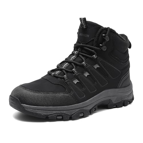 Men's Snow Boots Lightweight Waterproof Winter Boots Warm Fur Lined Shoes Elegant Anti-slip Cold Weather Shoes