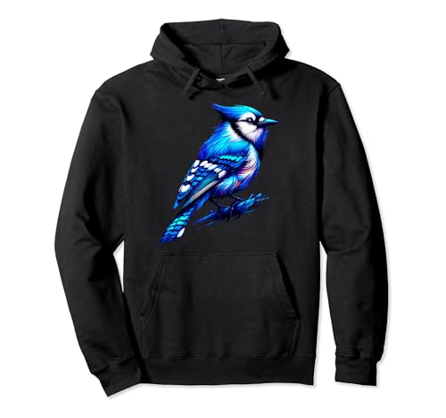 Cool Blue Jay Bird Spirit Animal Ilustración Arte Gráfico Sudadera con Capucha