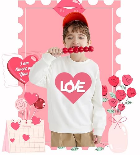 Boys Girls Valentines Day Sweatshirts kids Valentine's ABC Love Shirt Crewneck Long Sleeve Cotton Outfits Tops 1-7T3