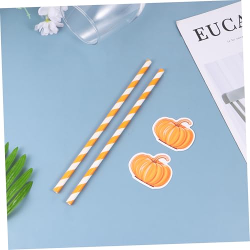40 pitillos de papel naranja para fiesta Halloween miniatura 6