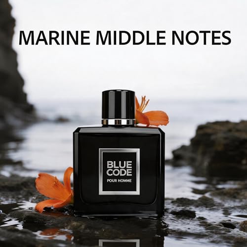Image of AFLUXE Blue Code Eau de Parfum for Men, 3.4 Fl. Oz - Long Lasting Fresh Aquatic & Woody Fragrance, Intense Citrus & Lavender Men's Perfume