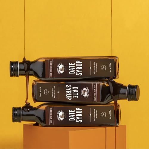 Image of Brawny Bear Date Syrup, Healthy Sugar Substitute, 100% Natural Arabian Date Syrup with No Added Sugar and Preservatives, Vegan, Natural Sweetener for Toppings, Baking, Cooking, Low GI - 140gm