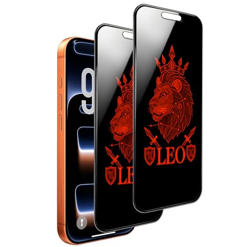 Image of 2 Pack Privacy Screen Protector for iPhone 17 Pro Max | Anti-spy privacy film, anti-blue light, bubble-free application, comes with alignment installation frame,Red Leo Pattern