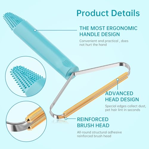 Image of 3-Pack Pet Hair Removal Tool,Dog Cat Hair Remover,Lint Shaver Cleaner Pro,Fur Removal Tool,Portable Carpet Scraper,Carpet Rake,Pet Hair Brush for Carpet,Clothes,Car Mats,Couch,Pet Bed,Furniture
