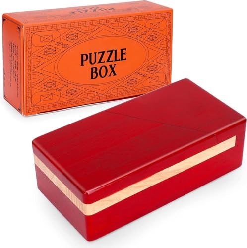 Impossible Mystery - Caja de rompecabezas misteriosa, mecanismo de apertura secreta, desafío de cajón oculto (rojo)