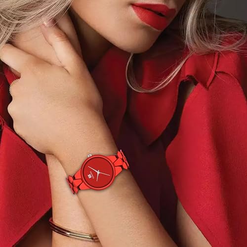 Image of IIK COLLECTION Watch for Women Round Dial |Analogue Quartz Movemnet Ladies Watch|Long Battery Life|Stainless Steel Adjustable Bracelet Chain Strap|Fancy Clasp Safety Watch for Woman