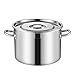 JY&WIN Pentola in Acciaio Inossidabile 304, pentola per zuppa di Grandi Dimensioni addensata per Uso Commerciale/Domestico con Coperchio, utilizzata per Tutti i Tipi di fornelli (13-80 Litri) (di