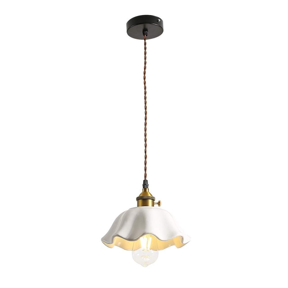 Lustre céramique créative blanche suspension en fer durable décoration intérieure raffinée