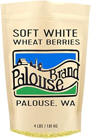 Wheat Berries | Soft White | 4 LBS | Kraft Re-Sealable Bag | Desiccant Free | Sproutable | Non-GMO Project Verified | Kosher