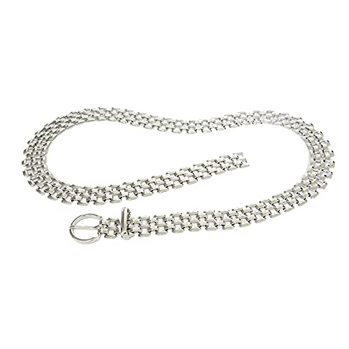 ABBNIA Ceinture en Maille métallique dorée/argentée de 3,5 cm de Large, élégante et Tendance