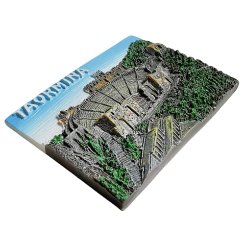 Imán decorativo para refrigerador Taormina Sicily Italy miniatura 2